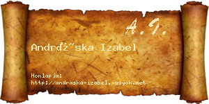Andráska Izabel névjegykártya